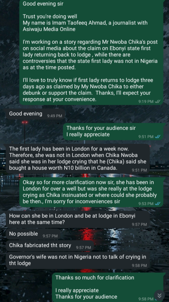 FactCheck: Is It True That Ebonyi First Lady Planned House Purchase Worth 10 Billion Overseas?