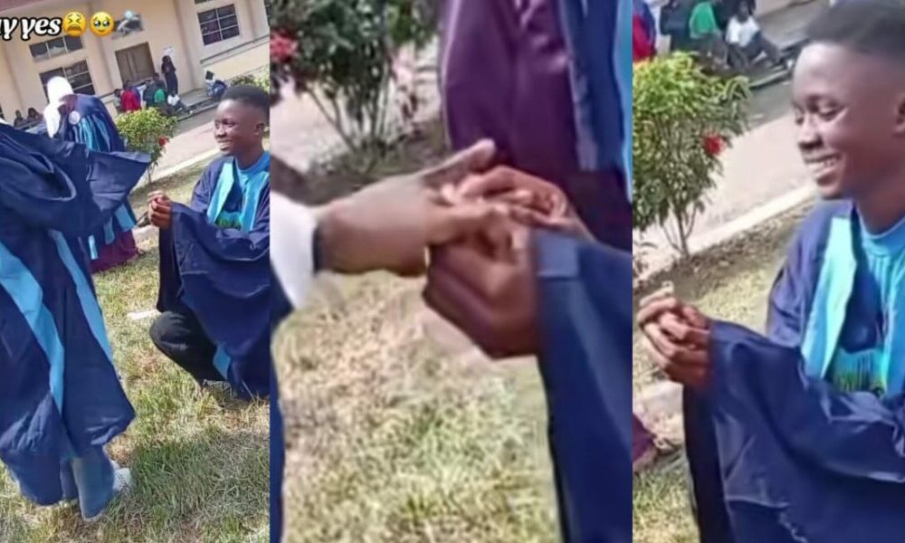 100L Student proposes to girlfriend during matriculation ceremony