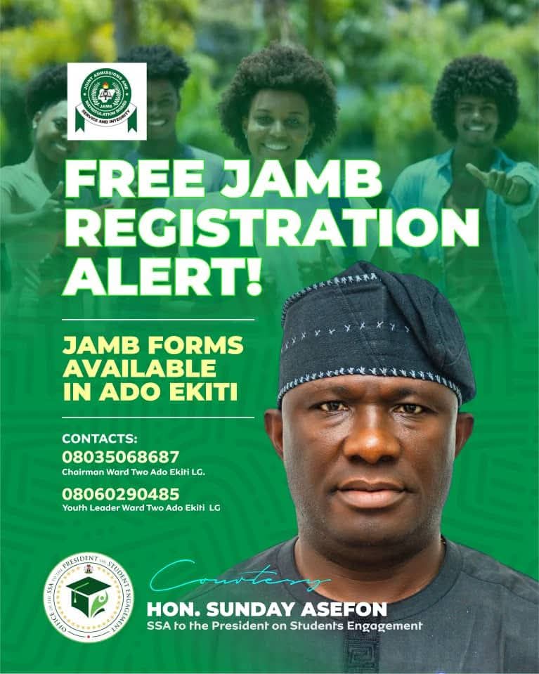 Hon. Asefon Distributes 500 UTME Forms to Indigent Students in Ado Ekiti