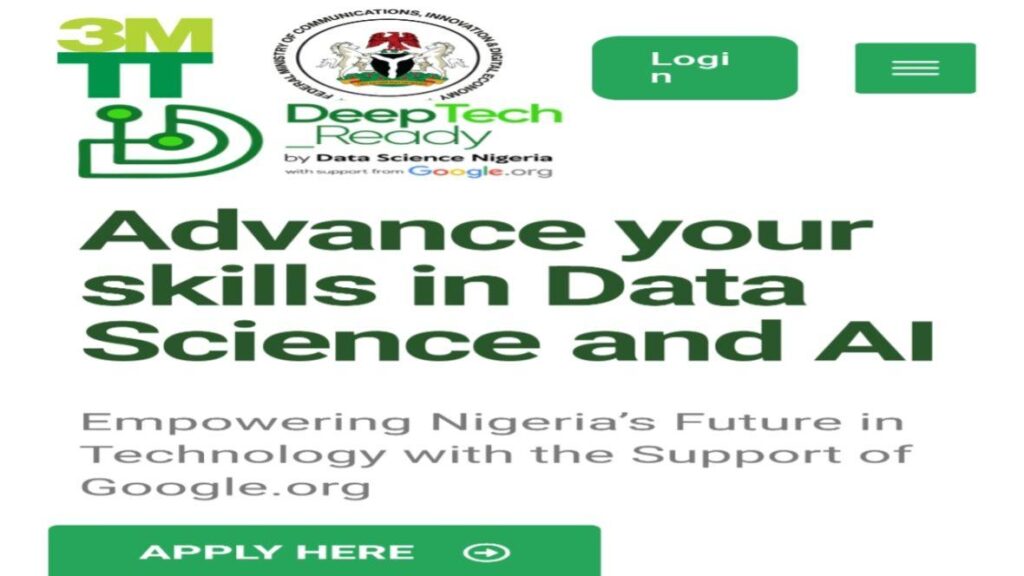 Apply Now: 2025 Federal Government of Nigeria DeepTech_Ready Upskilling Programme