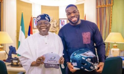 Tinubu hosts Super Bowl winner Ojomo