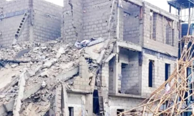 Panic in Ikorodu as Uncompleted Two-Storey Building Collapses, Several Feared Trapped