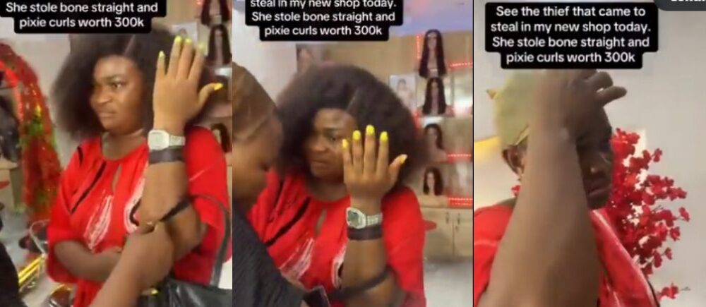 CCTV Captures Nigerian Woman Stealing ₦300K Worth of Wigs