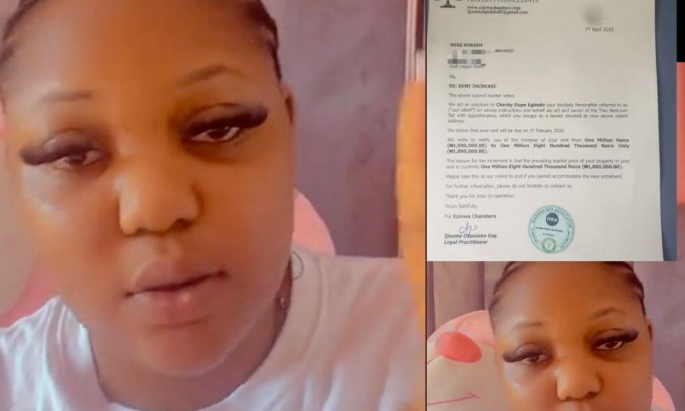 Lady Laments Sudden 50% Rent increase from N1.2m to N1.8m