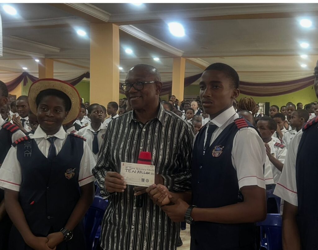 Peter Obi Says Education Drives National Development, Donates ₦10m to Anambra School